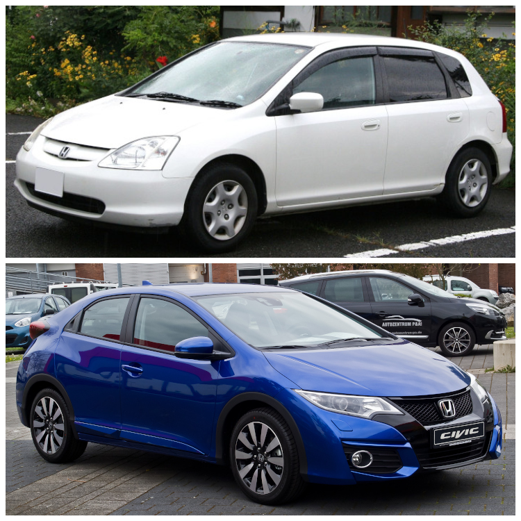 Honda Civic VII i IX - Cena wymiany klocków hamulcowych